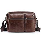 LACHIOUR Herren Leder-Umhängetasche – Echtes Leder, Casual Messenger Bag, Business & Crossbody Handbag