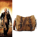 IGETBAG Unisex Messenger Bag – Vintage Canvas & Leder, Crossbody Schultertasche für Damen & Herren, Casual Travel Bag