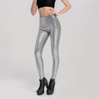 Leggings para mujer con escamas de pez sirena, leggings de fitness sexys y elegantes con diseño acolchado y medias elásticas de entrenamiento 