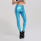 Leggings para mujer con escamas de pez sirena, leggings de fitness sexys y elegantes con diseño acolchado y medias elásticas de entrenamiento 