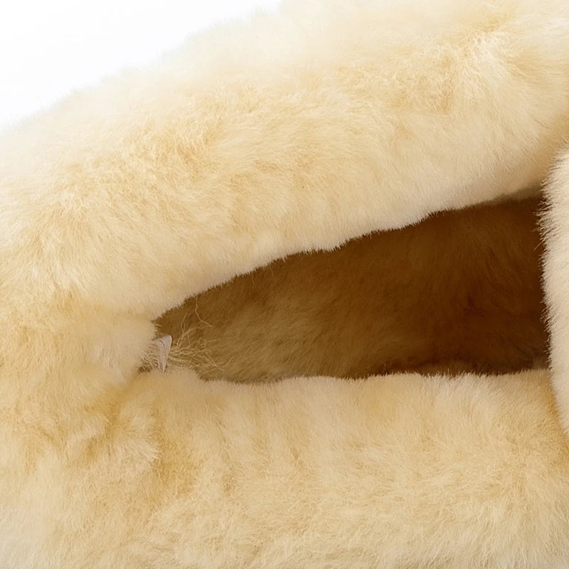 GRWG Damen Winter Flats – Mocassins faits à la main en cuir de porc véritable avec fourrure intérieure, mocassins à enfiler décontractés