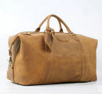 FANCODI Bolsa de viaje de cuero para hombre Vintage – Große Crazy Horse Duffle Bag aus echtem Rindsleder, robuste Weekender &amp; Overnight Tasche M110