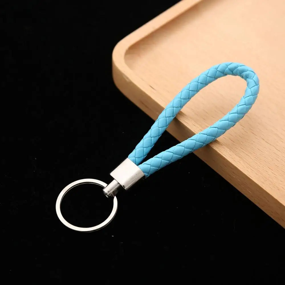 Geflochtener PU-Leder Schlüsselanhänger – Moderner Woven Rope Keychain als Taschen- & Autoanhänger, DIY Leder-Keyring für Damen & Herren