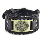 Totem Design Wide Leather Pirate Compass Bracelet Men's Bracelet Celtic Viking Jewelry Compass Bracelet Accessories Party Gifts
