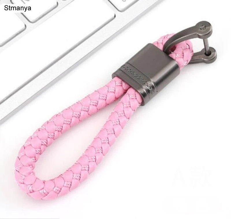 Handgeflochtener Leder Schlüsselanhänger mit Metallclip – Robuster Auto Keyring & Gürtel-Keychain für Damen & Herren