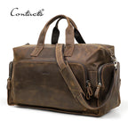 CONTACT'S Vintage Leder Reisetasche für Herren – Grande Business- &amp; Travel Tote aus echtem Crazy Horse Rindsleder para 14 Zoll Laptop