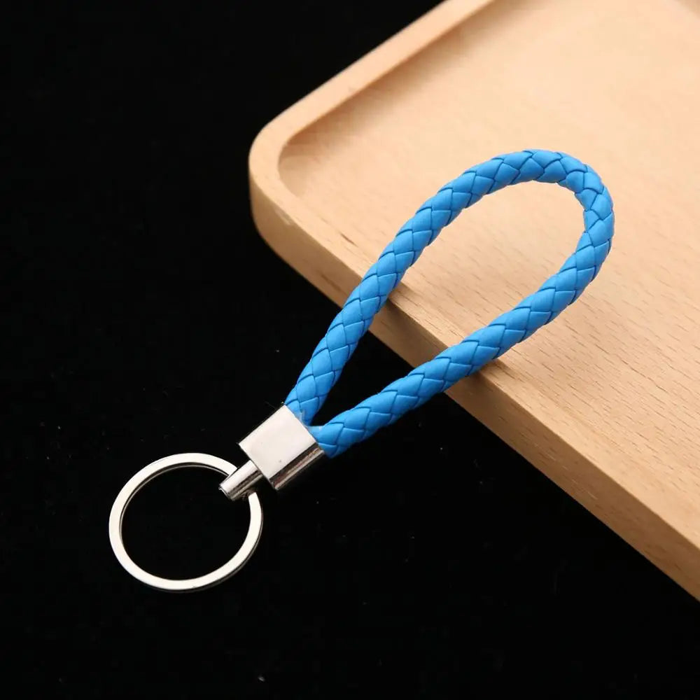 Geflochtener PU-Leder Schlüsselanhänger – Moderner Woven Rope Keychain als Taschen- & Autoanhänger, DIY Leder-Keyring für Damen & Herren