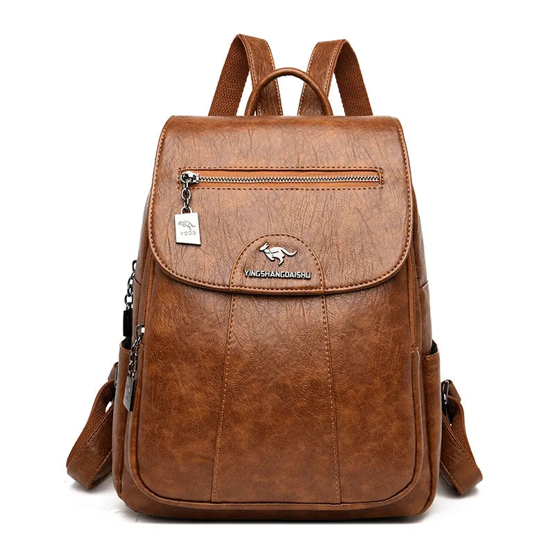 KMFFLY Damen Rucksack aus echtem Schafleder – Vintage Leder-Rucksack in 5 Farben, weich & elegant für Schule, Reise & Alltag