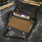 Newsbirds Vintage Herren Leder-Aktentasche – Crazy Horse Laptop Messenger Bag para oficina y oficina 
