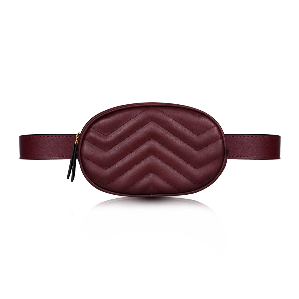 Geestock Damen Bauchtasche - Runde PU-Leder Gürteltasche, Luxuriöse Riñonera y bandolera