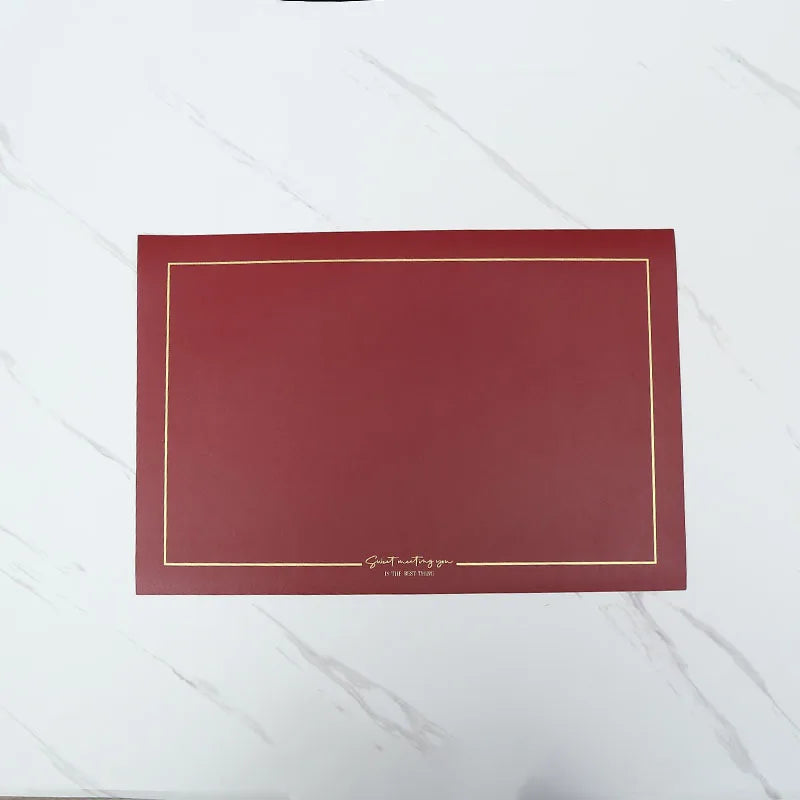 Rechteckige Leder-Tischsets – Öl- & wasserfeste, hitzeisolierende Platzmatten im europäischen Stil für Küche & Esszimmer