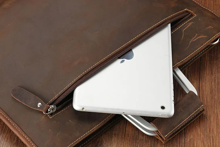 Newsbirds Luxus Leder Clutch für Herren – Elegante Dokumenten- & Business-Tasche aus echtem Rindsleder für A4 & iPad