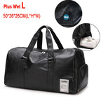 Scione PU-Leder Gym Bag XA18A – Fitness- & Reisetasche mit Dry/Wet-Trennung, Schuhfach und Schulter-/Crossbody-Trageoption