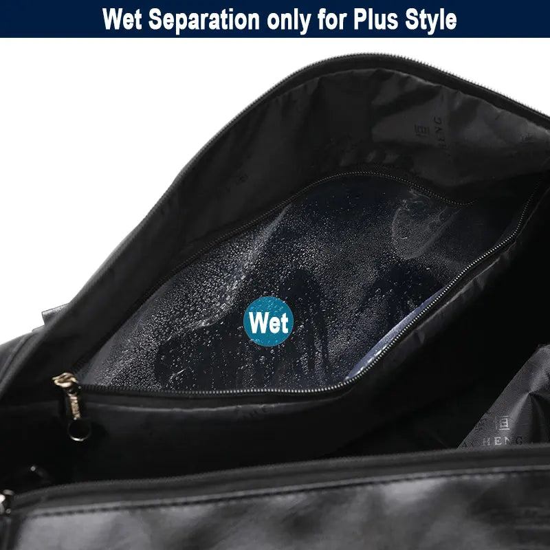 Scione PU-Leder Gym Bag XA18A – Fitness- & Reisetasche mit Dry/Wet-Trennung, Schuhfach und Schulter-/Crossbody-Trageoption