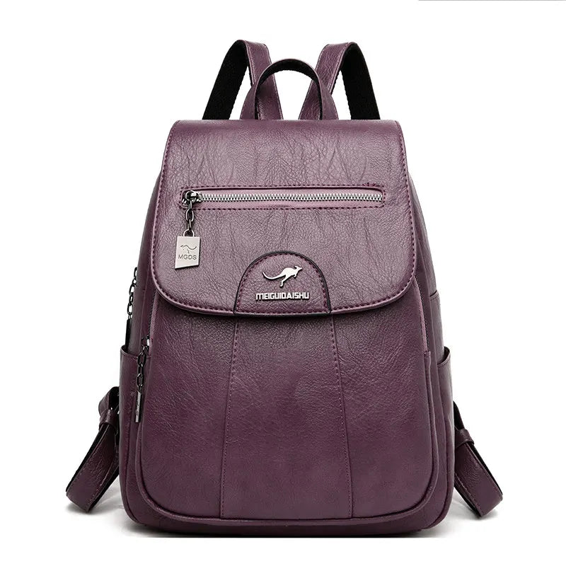 KMFFLY Damen Rucksack aus echtem Schafleder – Vintage Leder-Rucksack in 5 Farben, weich & elegant für Schule, Reise & Alltag