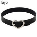 Spike Choker Halskette Punk – Breites Kunstleder Halsband mit großen Nieten im Gothic Style für Damen &amp; Herren