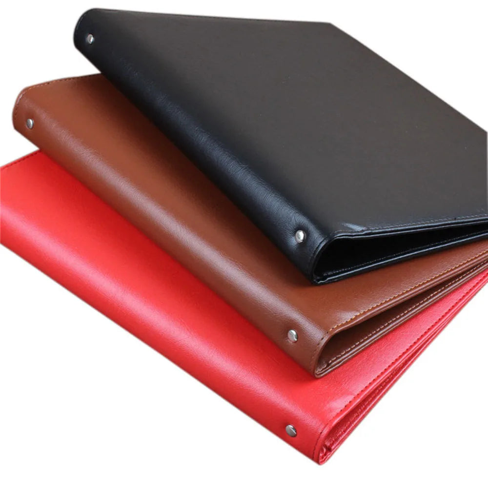 Carpeta de cuero A4 PU con 4 anillos (30 mm) – Gepolsterter, Schwerer &amp; Langlebiger Premium Binder