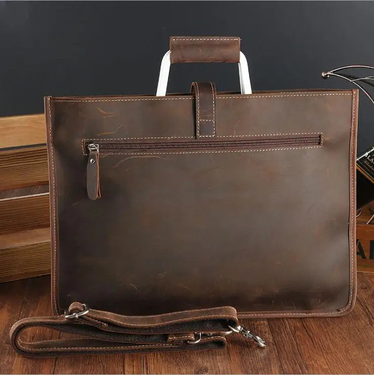 Newsbirds Luxus Leder Clutch für Herren – Elegante Dokumenten- & Business-Tasche aus echtem Rindsleder für A4 & iPad