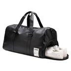 Scione PU-Leder Gym Bag XA18A – Fitness- & Reisetasche mit Dry/Wet-Trennung, Schuhfach und Schulter-/Crossbody-Trageoption