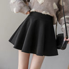 Damen PU Leder Faltenrock Schwarz – High Waist A-Linien Minirock mit Reißverschluss, eleganter Herbst- & Winterrock für Büro & Alltag