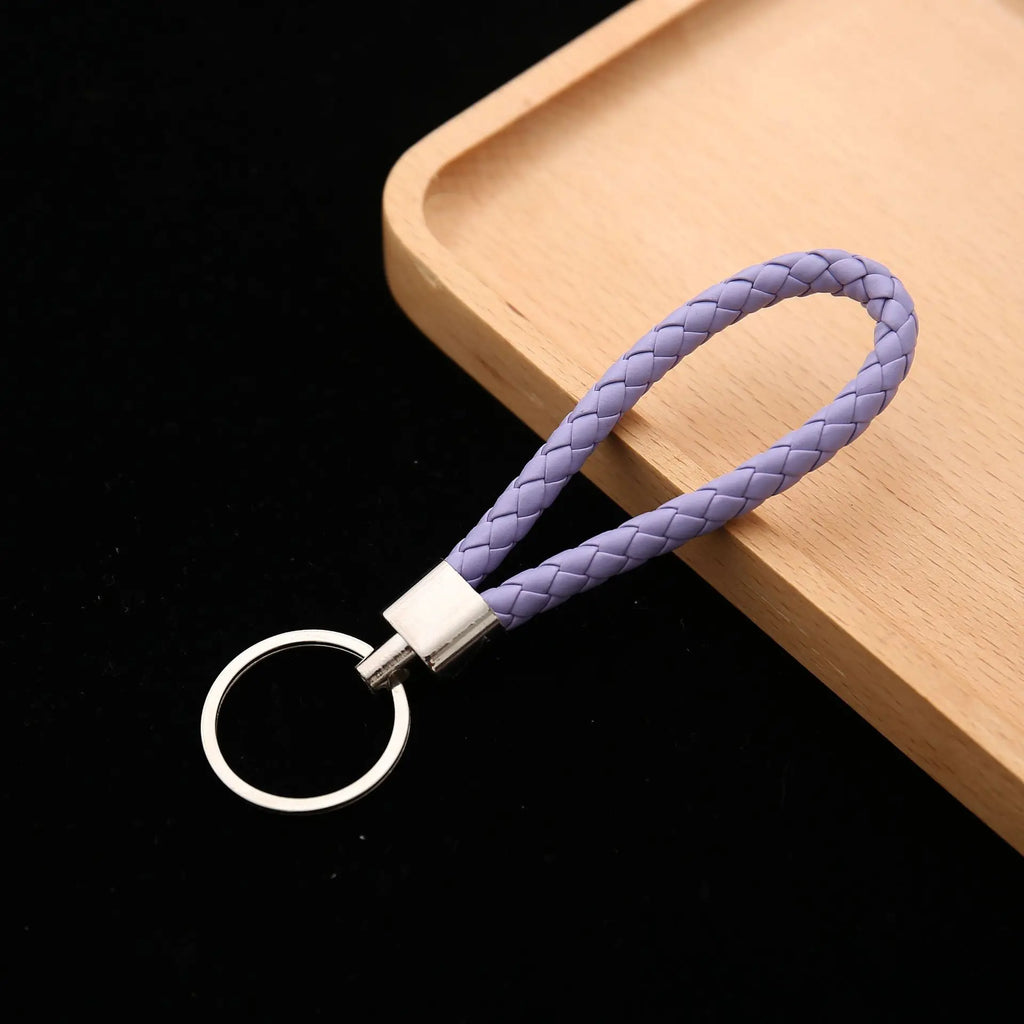 Geflochtener PU-Leder Schlüsselanhänger - Llavero de cuerda tejida más moderno como bolso y colgador de automóviles, llavero de cuero DIY para mujeres y hombres 