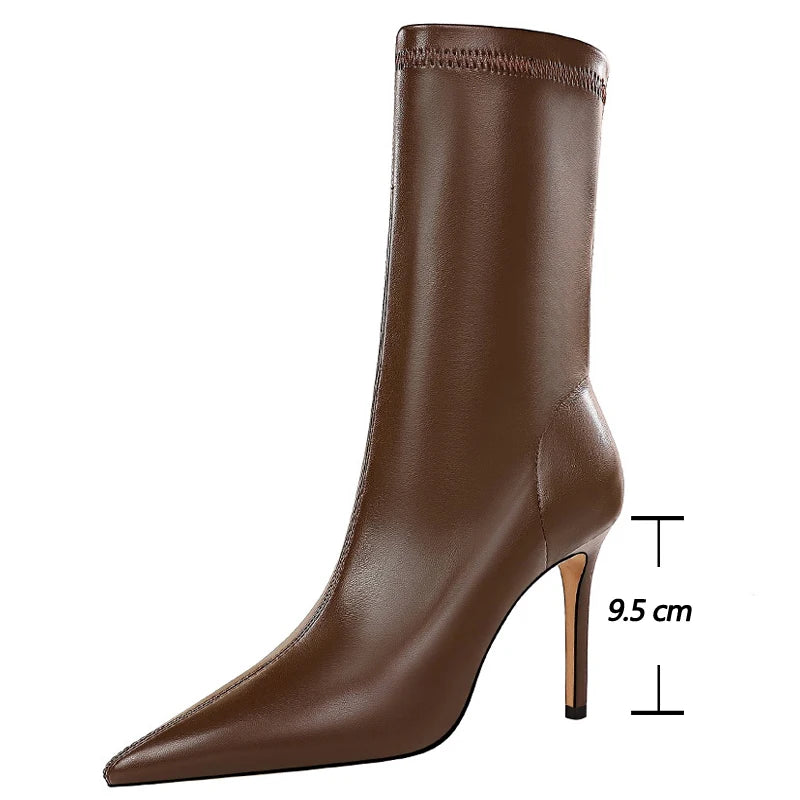 Bottines BIGTREE pour femmes avec talons hauts – Stiefeletten élégantes avec pointes, forme et design féminin pour l'hiver et l'hiver
