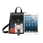 Yogodlns Damen PU Leder Rucksack – Karomuster Patchwork, mit Schloss, multifunktional, Schul- & Freizeitrucksack