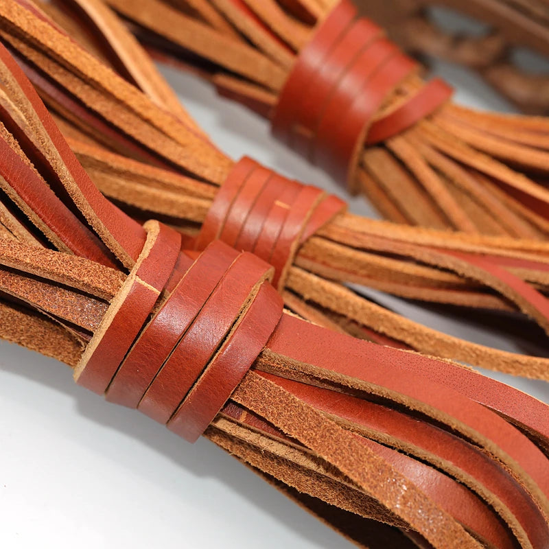 Echtleder Rindslederband – 5 Meter flaches Lederband aus erster Schicht für Schmuck, Taschen & DIY Lederarbeiten