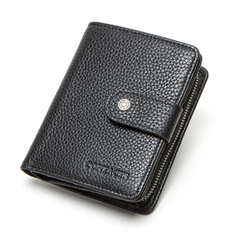 Contact'S Herren &amp; Damen Geldbörse aus echtem Leder – Vintage Kurz-Wallet mit RFID-Schutz, Münzfach &amp; Kartenhalter
