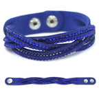 Kristall Lederarmband für Damen – Elegantes Stardust Armband mit Strass & Stern-Design, verstellbares europäisches Charm-Armband