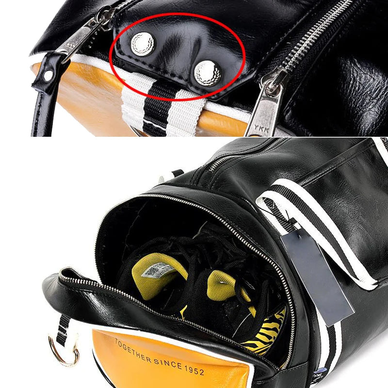 Sport Gym Bag aus wasserdichtem PU-Leder – Unisex Fitness- & Reisetasche mit Schuhfach, Schultertasche für Training, Alltag & Wochenendtrips