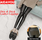 AIDAYOU Leggings de invierno para mujer: leggings de cintura alta con forro polar, muy elásticos y ajustados 