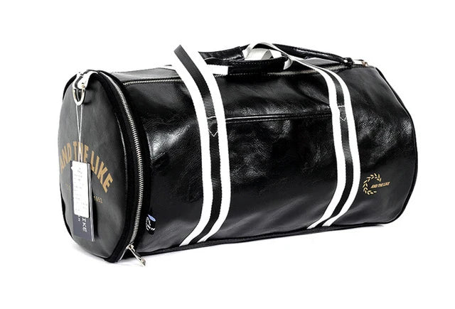 Sport Gym Bag aus wasserdichtem PU-Leder – Unisex Fitness- & Reisetasche mit Schuhfach, Schultertasche für Training, Alltag & Wochenendtrips