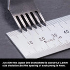 WUTA Diamond Pricking Iron Lederchisel – Schwarzes Stichloch-Werkzeug mit 3 mm oder 4 mm Zahnabstand für präzise Lederhandarbeit