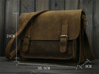 FANCODI Herren Vintage Crazy Horse Leder Tasche - Bandolera y bolso de mensajero en cuero de vaca real
