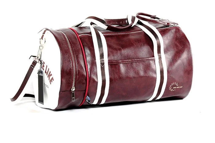 Herren Gym Bag aus PU-Leder – Wasserdichte Sport- & Reisetasche mit separatem Schuhfach, Schulter- & Trainingstasche (45 × 25 × 25 cm)