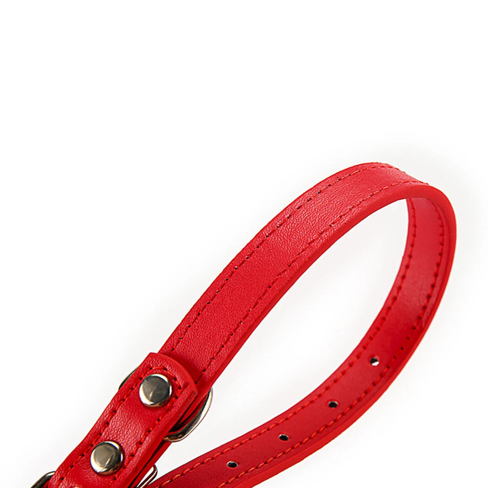 PU-Leder Hundehalsband – Verstellbares Basic Halsband mit Schnellverschluss für Hunde & Katzen (S–L)