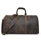Vintage Herren Reisetasche aus echtem Rindsleder – Große Leder Duffle Bag 60 cm, robuste Weekend- & Handgepäcktasche aus Cowhide