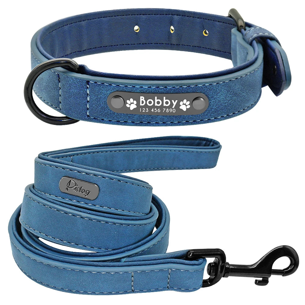 Personalisiertes Leder-Hundehalsband-&-Leinen-Set – Robust, bequem und perfekt für jede Hunderasse