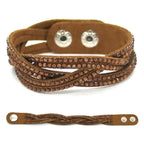 Kristall Lederarmband für Damen – Elegantes Stardust Armband mit Strass & Stern-Design, verstellbares europäisches Charm-Armband