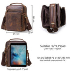 Crazy Horse Leder Herren Schultertasche de Contact - Bolso bandolera y bandolera vintage