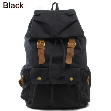 MUNUKI Vintage Canvas Rucksack – Militärischer Retro Drawstring Rucksack für Schule, Alltag & Freizeit