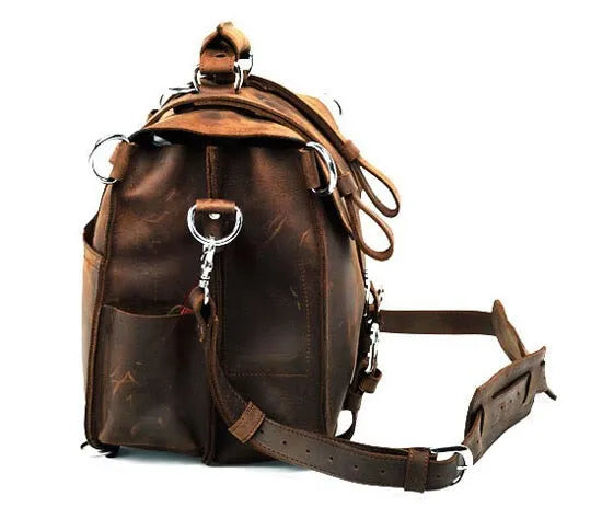 Vintage Herren Reisetasche aus echtem Crazy Horse Leder - Bolsa de lona de gran tamaño y bolso de fin de semana para viajes y negocios