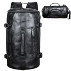 Scione Herren PU-Leder Gym Bag – Outdoor Fitness- & Reisetasche mit Schuhfach, wasserdicht und vielseitig tragbar