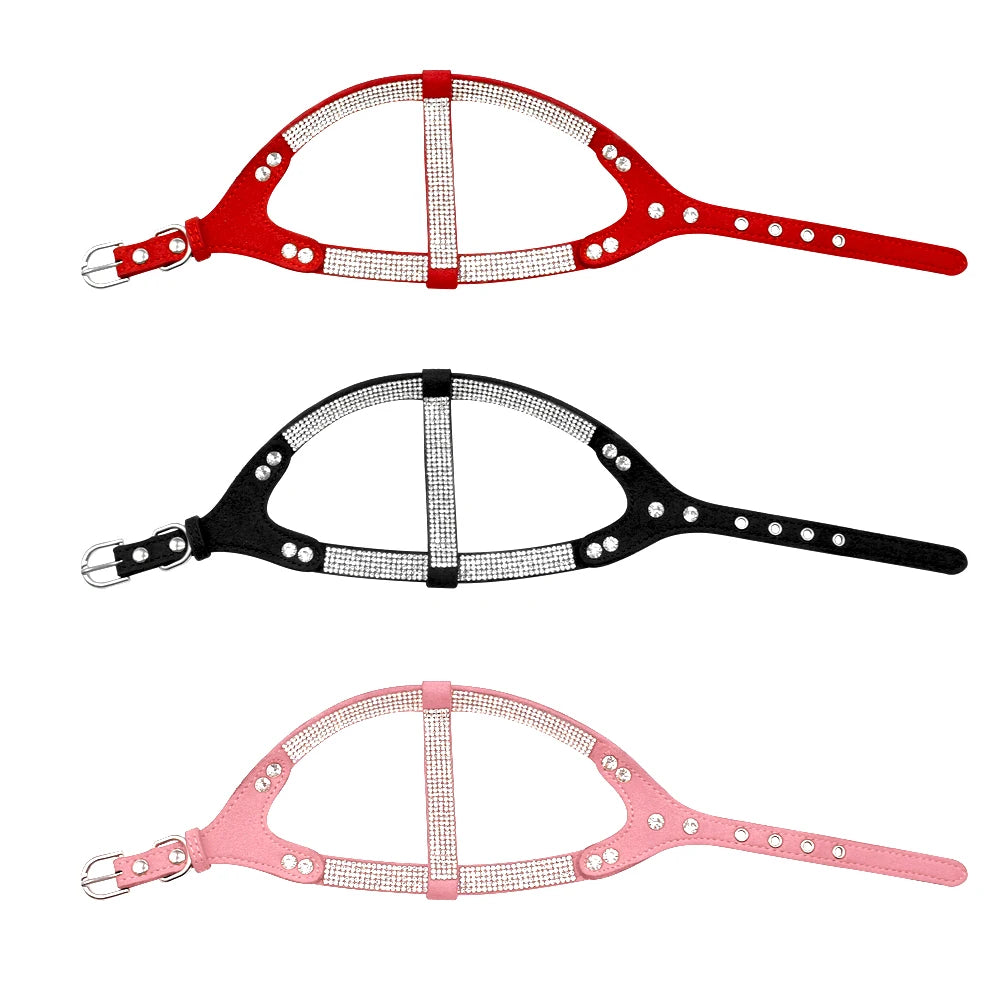 Rhinestone Welpen Hundegeschirr aus Wildleder – Glänzendes Bling Kristall-Geschirr für kleine Hunde & Katzen (Chihuahua, Französische Bulldogge)