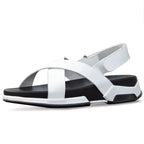 YueYueAngel Herren Ledersandalen 2025 – Italienisches Design, Sommerliche Freizeit-Slides mit Riemen, Dicksohle, Echtes Rindsleder, Strand- & Casual-Schuhe