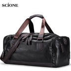 Herren Gym Bag aus PU-Leder – Schwarze Sport- & Reisetasche als Duffel, Tote & Schultertasche für Fitness, Business & Reisen (XA109WA)