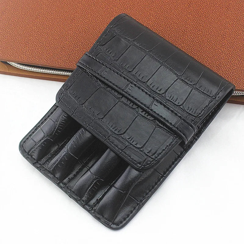 Handgefertigtes Vintage Leather Stifteetui for 4 Stifte – Elegantes Pen Case en cuir pour Füllfederhalter, Kugelschreiber &amp; Stylus