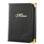 A4 PU Leder Menühalter für Restaurant &amp; Hotel – Robuste Speisekartenmappe mit 7 Taschen in Schwarz, Braun oder Weinrot 