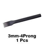 WUTA Diamond Pricking Iron Lederchisel – Schwarzes Stichloch-Werkzeug mit 3 mm oder 4 mm Zahnabstand für präzise Lederhandarbeit